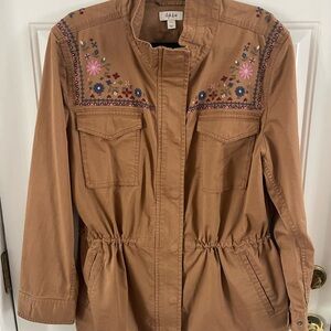 Style & Co. Tan Embroidered Utility Jacket